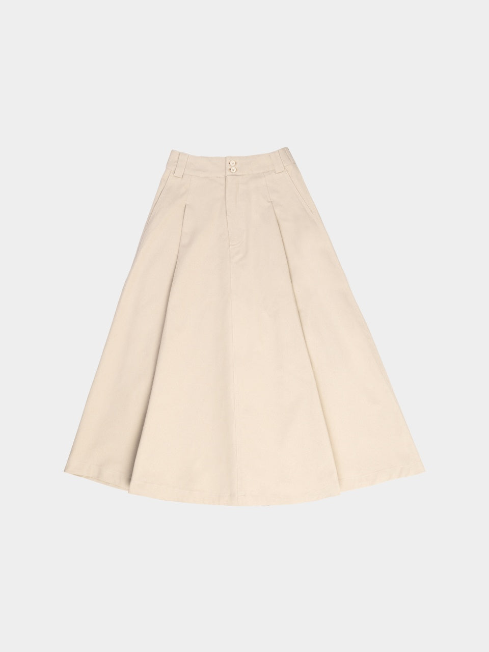 (W)Relaxed Flare Chino Skirt (Ecru)