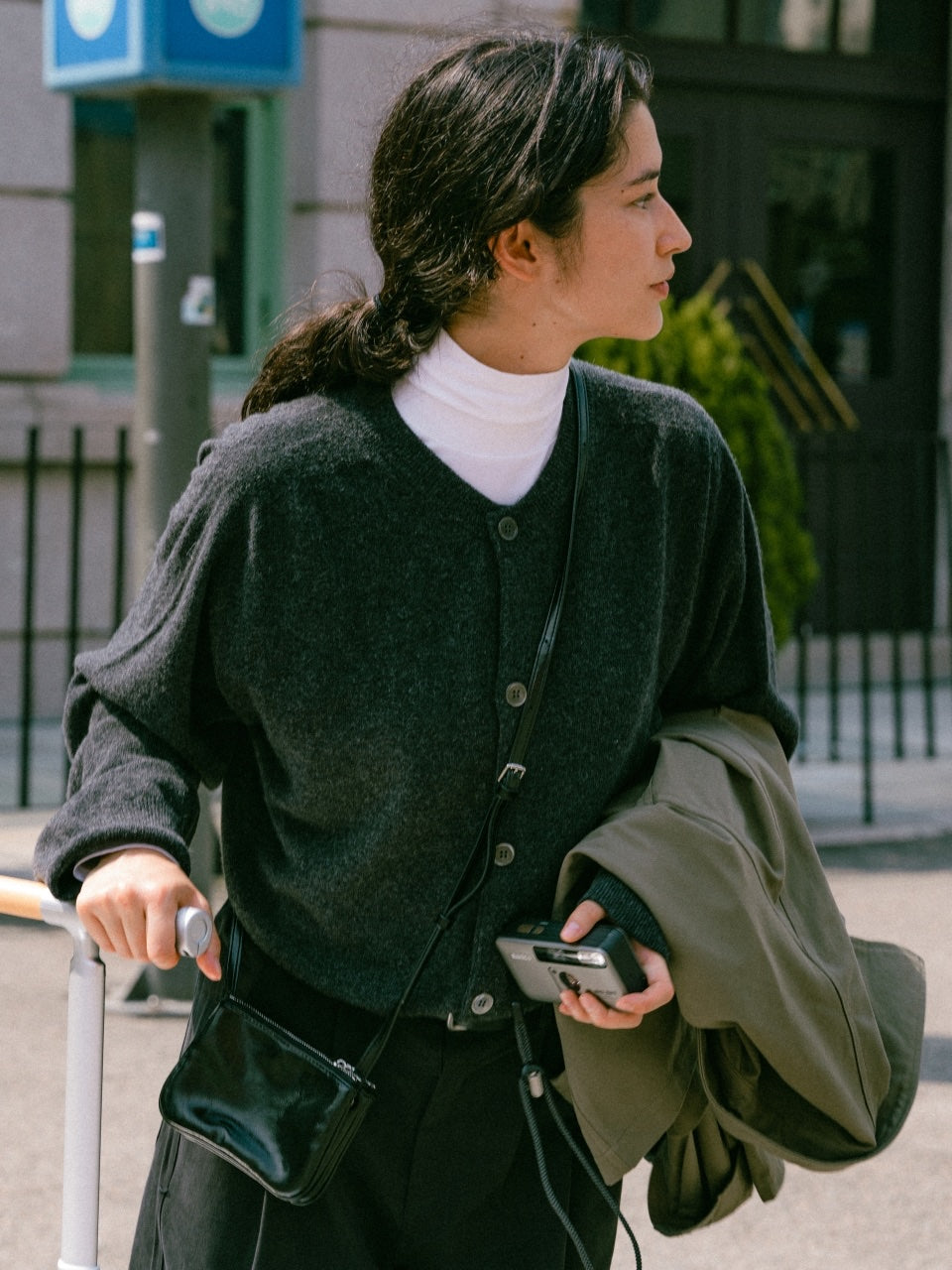 Light Wholegarments Cardigan (Charcoal)