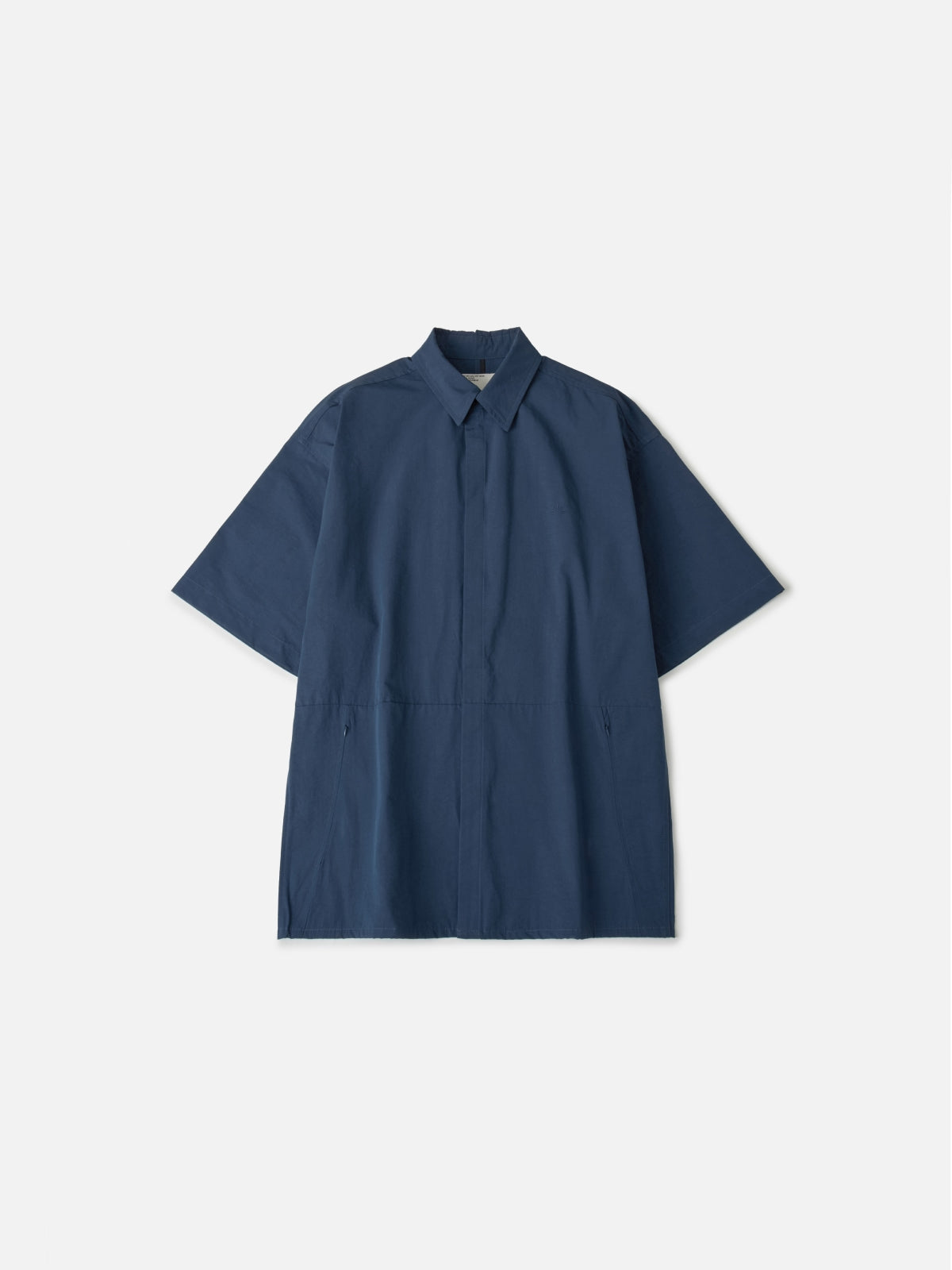 Hidden Type Half Sleeve Shirts (Navy)