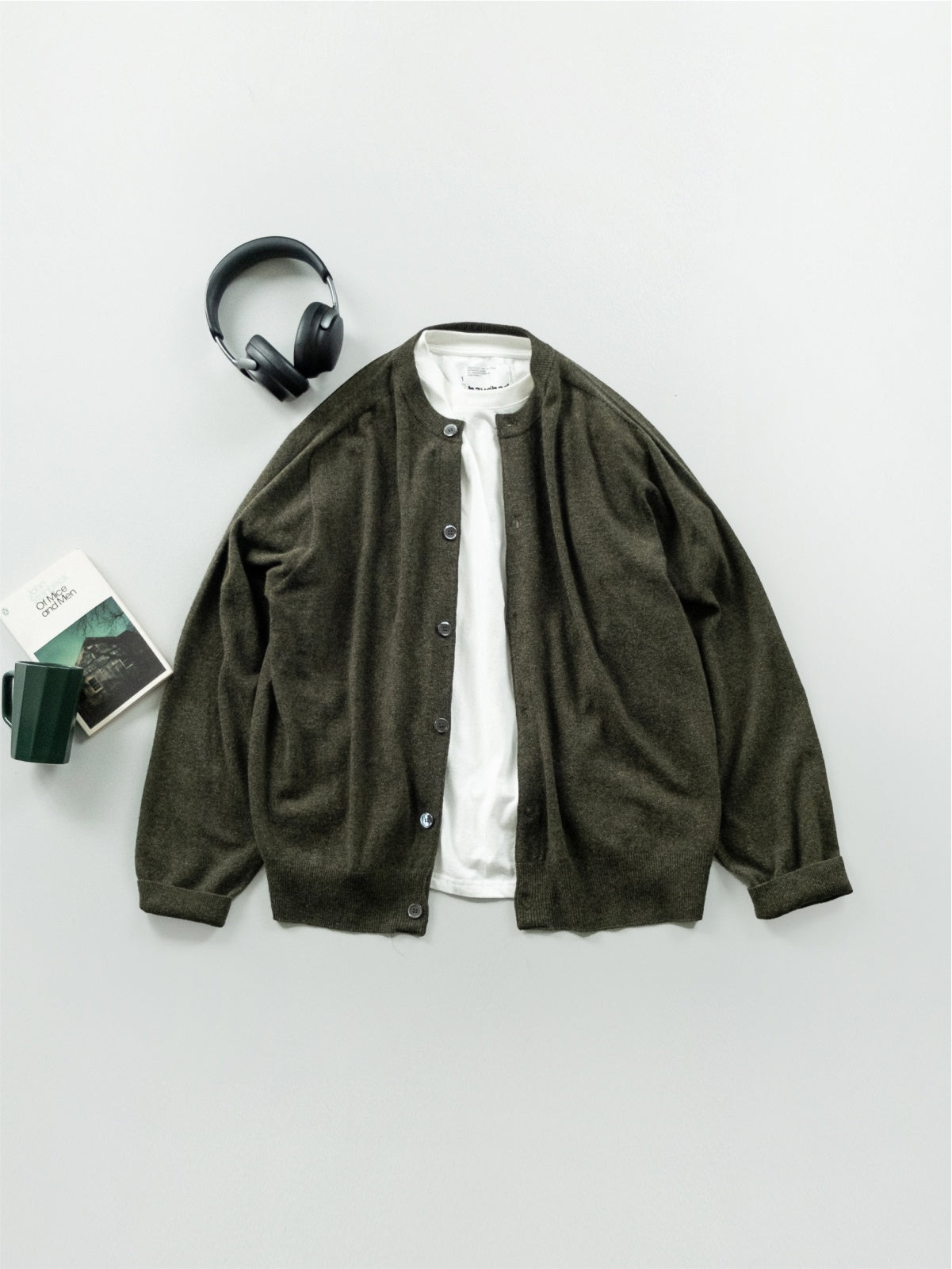 Light Wholegarments Cardigan (Deep Khaki)