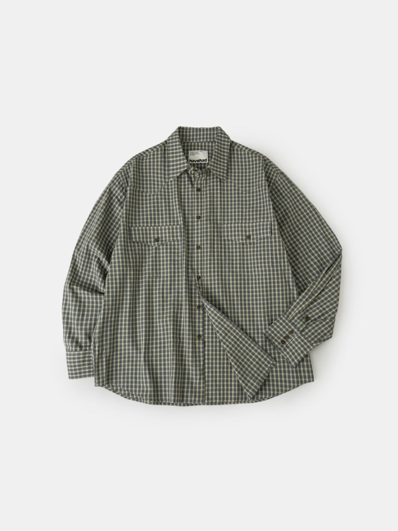 Classic Check Western Shirts (Olive Green)