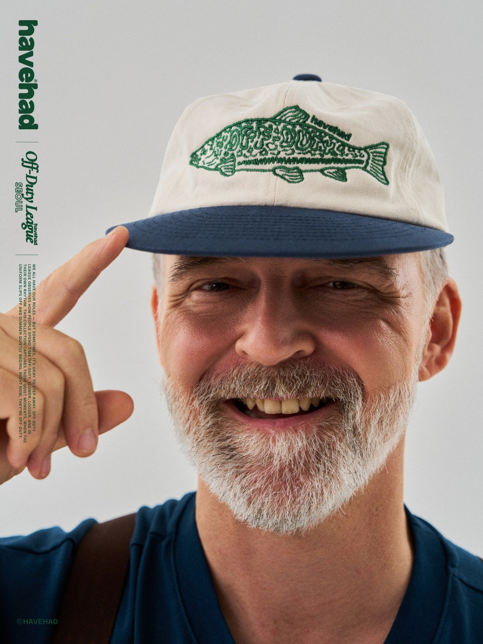 ODL Trout Soft Flat Cap (Ivory-Navy)