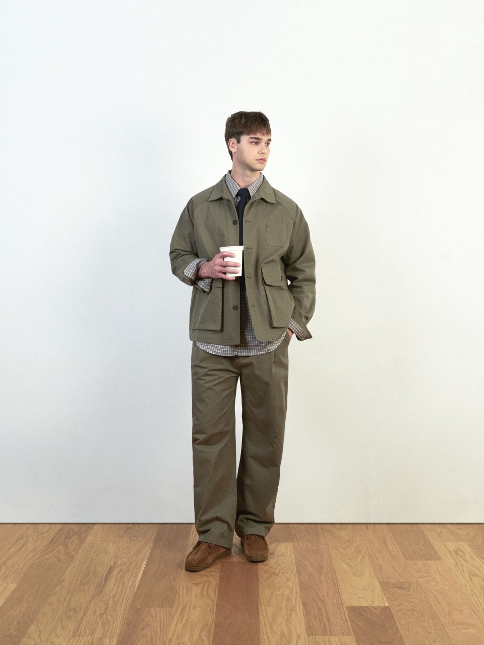 City Worker French Jacket (Khaki Gray)