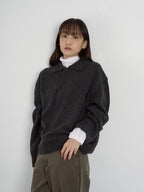 Shaggy Dog Collar Knit (Charcoal)