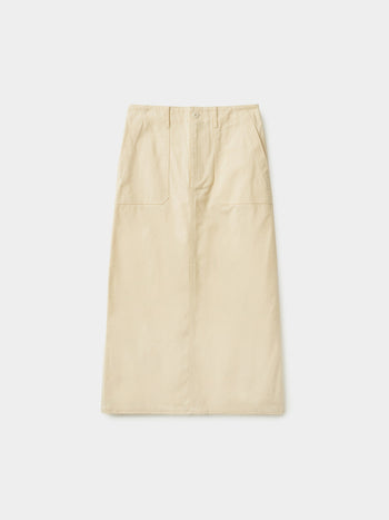 Herringbone Twill Fatigue Skirt (Butter)
