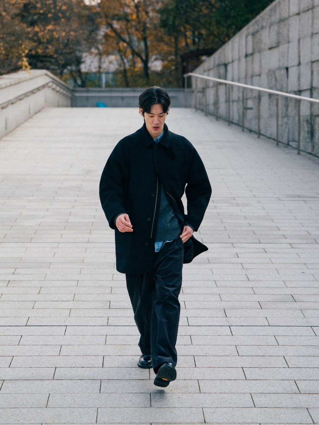 City Wool Half Coat (Charcoal)