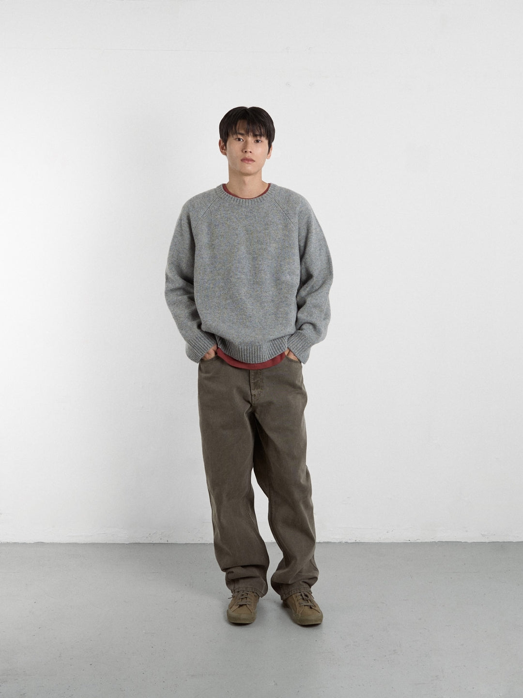Shaggy Dog Round Knit (Charcoal)