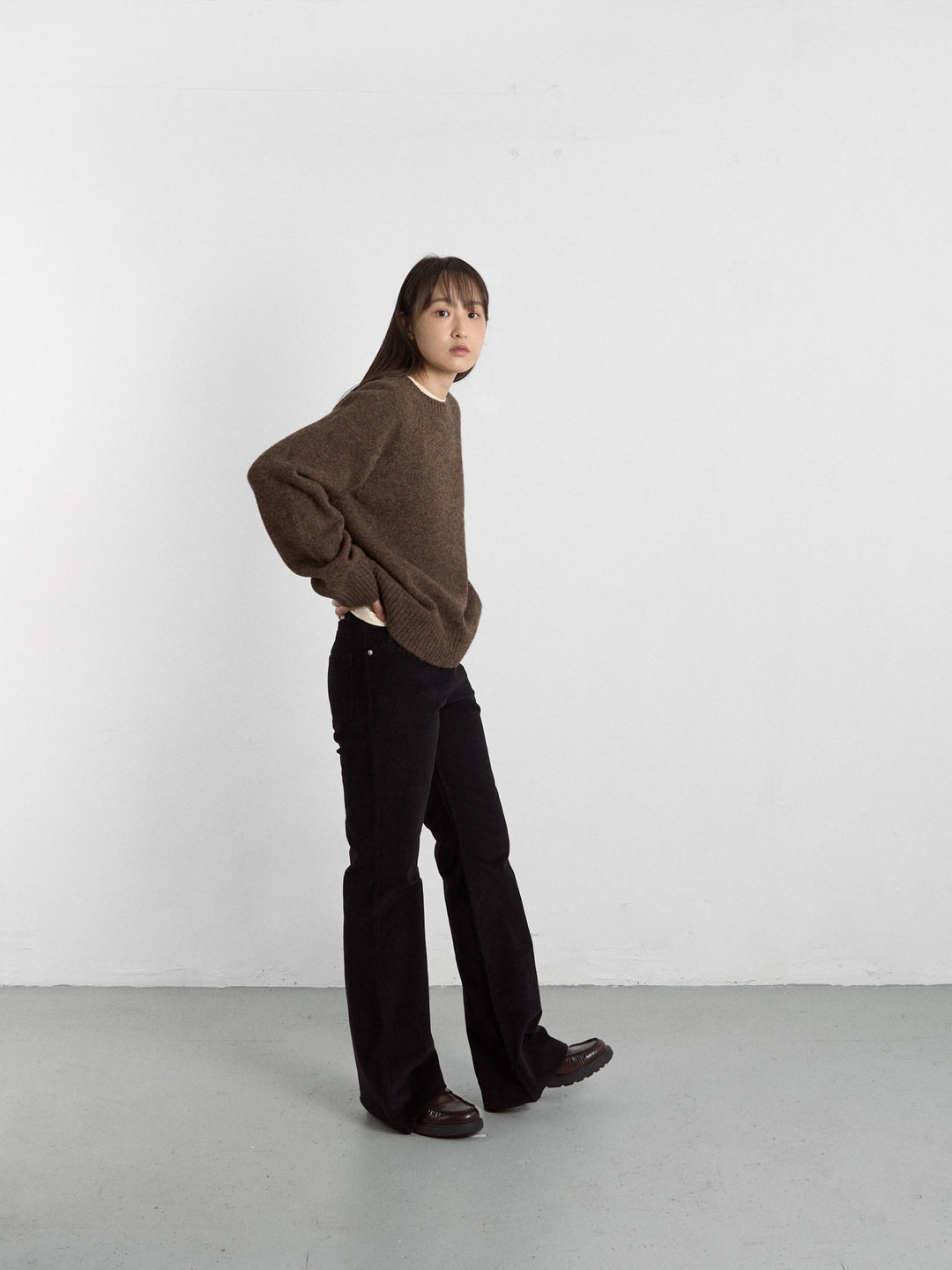 Flare Corduroy Pants (Black)