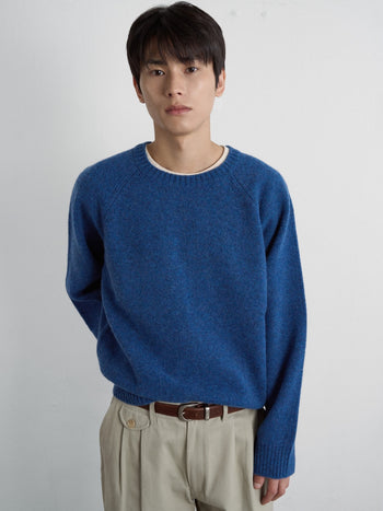 Shaggy Dog Round Knit (Blue)