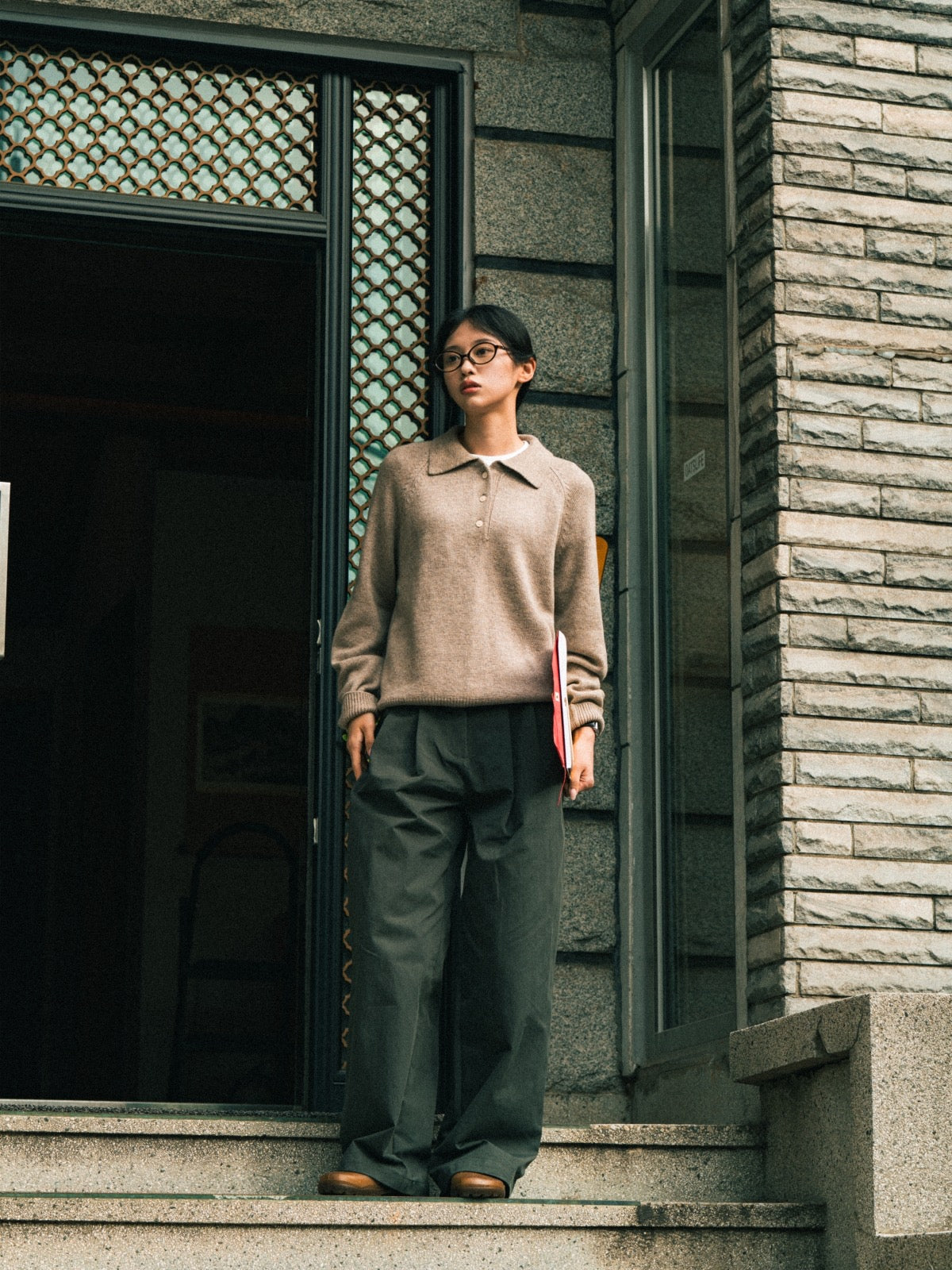 Yak Wool Collar Knit (Navy) | Havehad