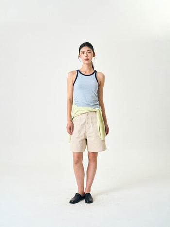 U-neck Sleeveless Top (Navy)
