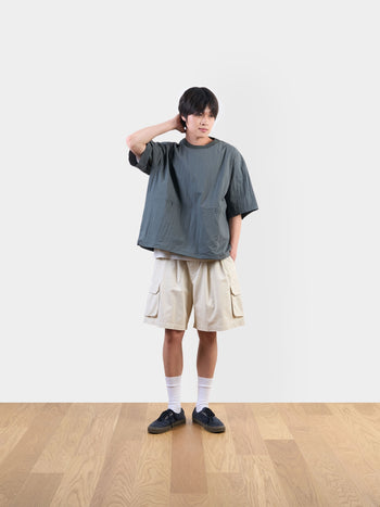 Utility Pin-tuck Cargo Shorts (Ecru)