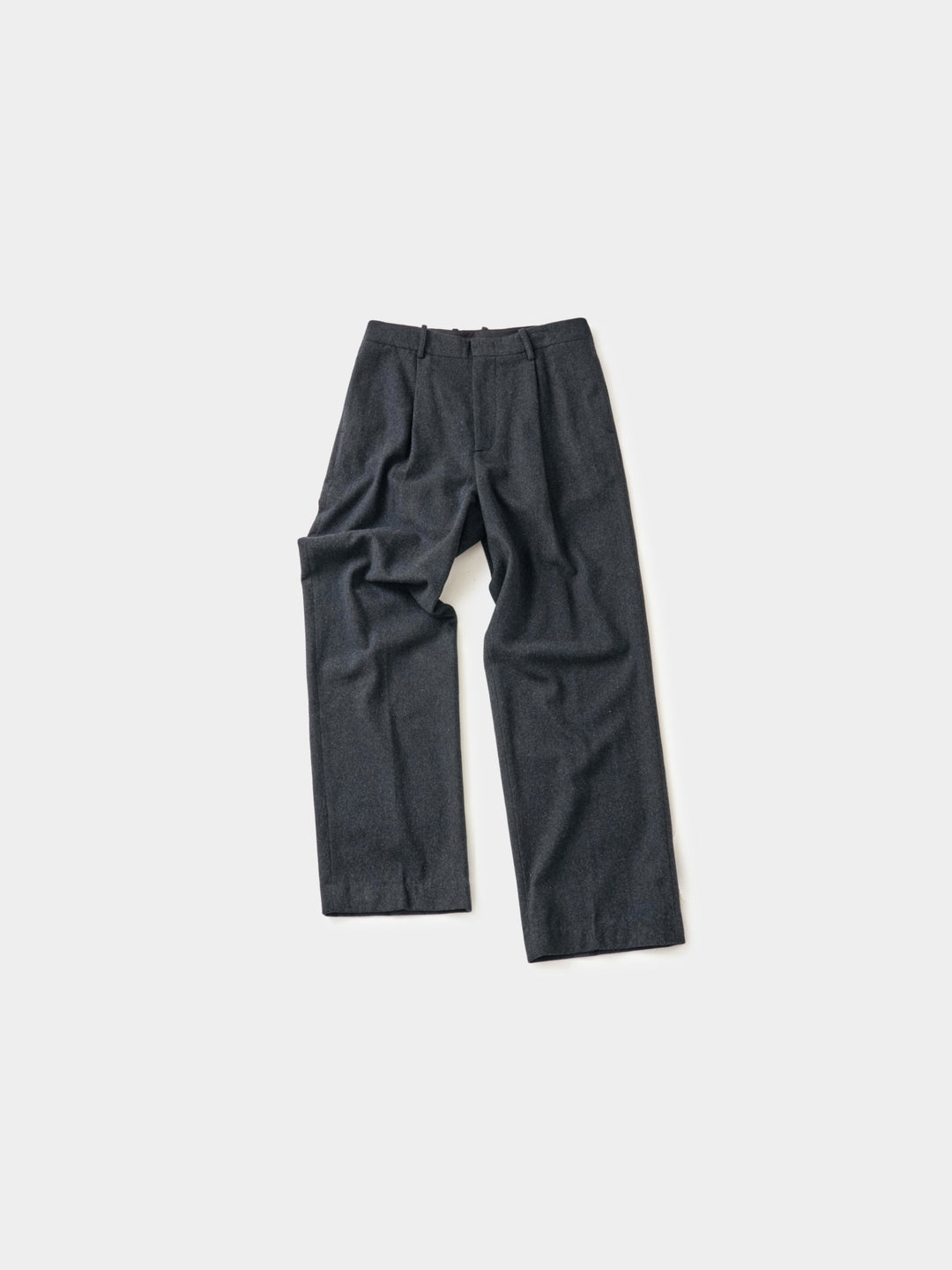 City Light Wool Pin-tuck Trouser (Charcoal)