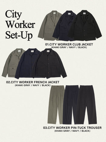City Worker Pin-tuck Trouser (Khaki Gray)