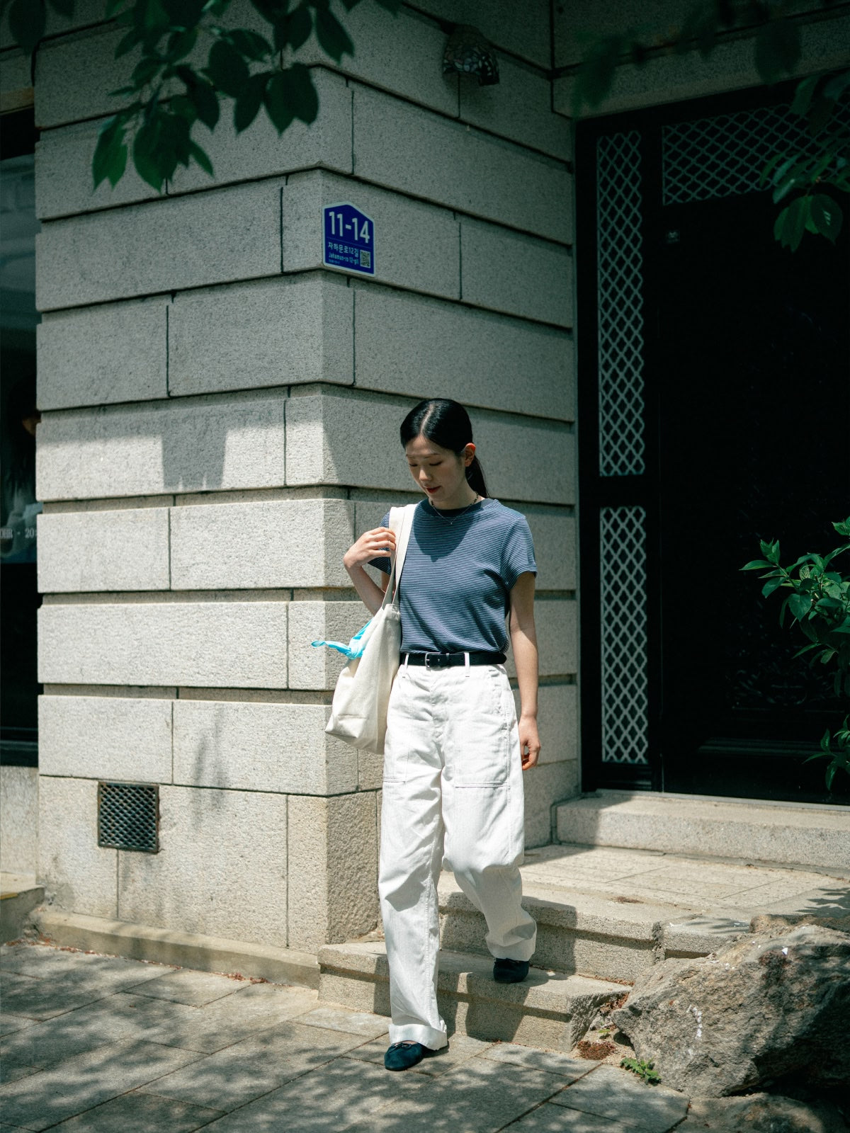 Classic Stripe Tee (Light Blue)