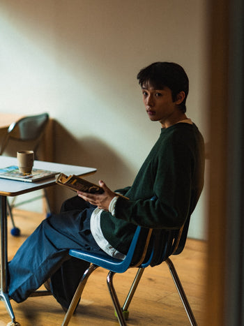 Yak Wool Crewneck Sweater (Deep Green)