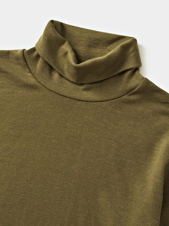 Essential Mock Neck Tee (Khaki)