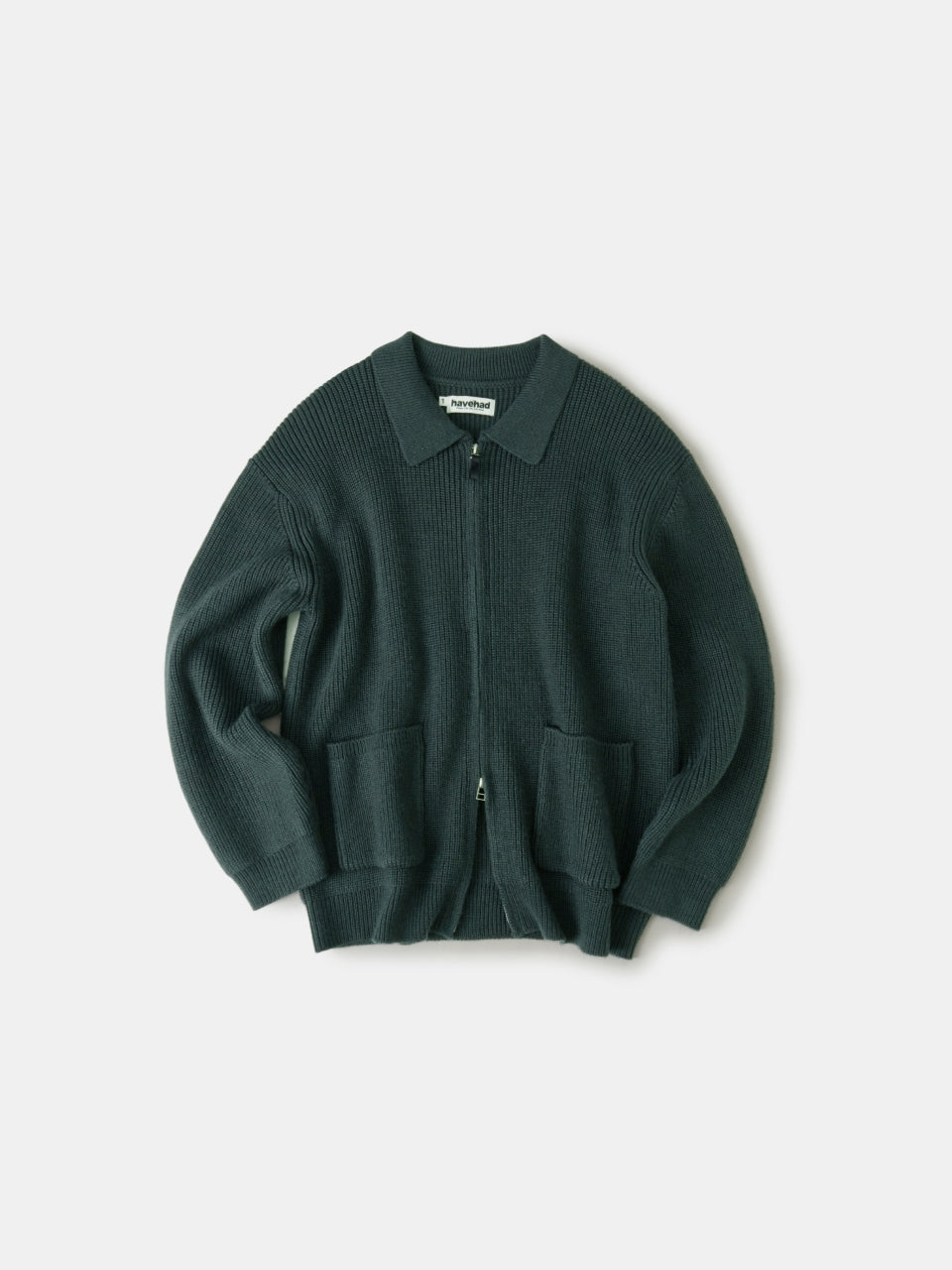 2way Zip-up Cardigan (Blue Green)