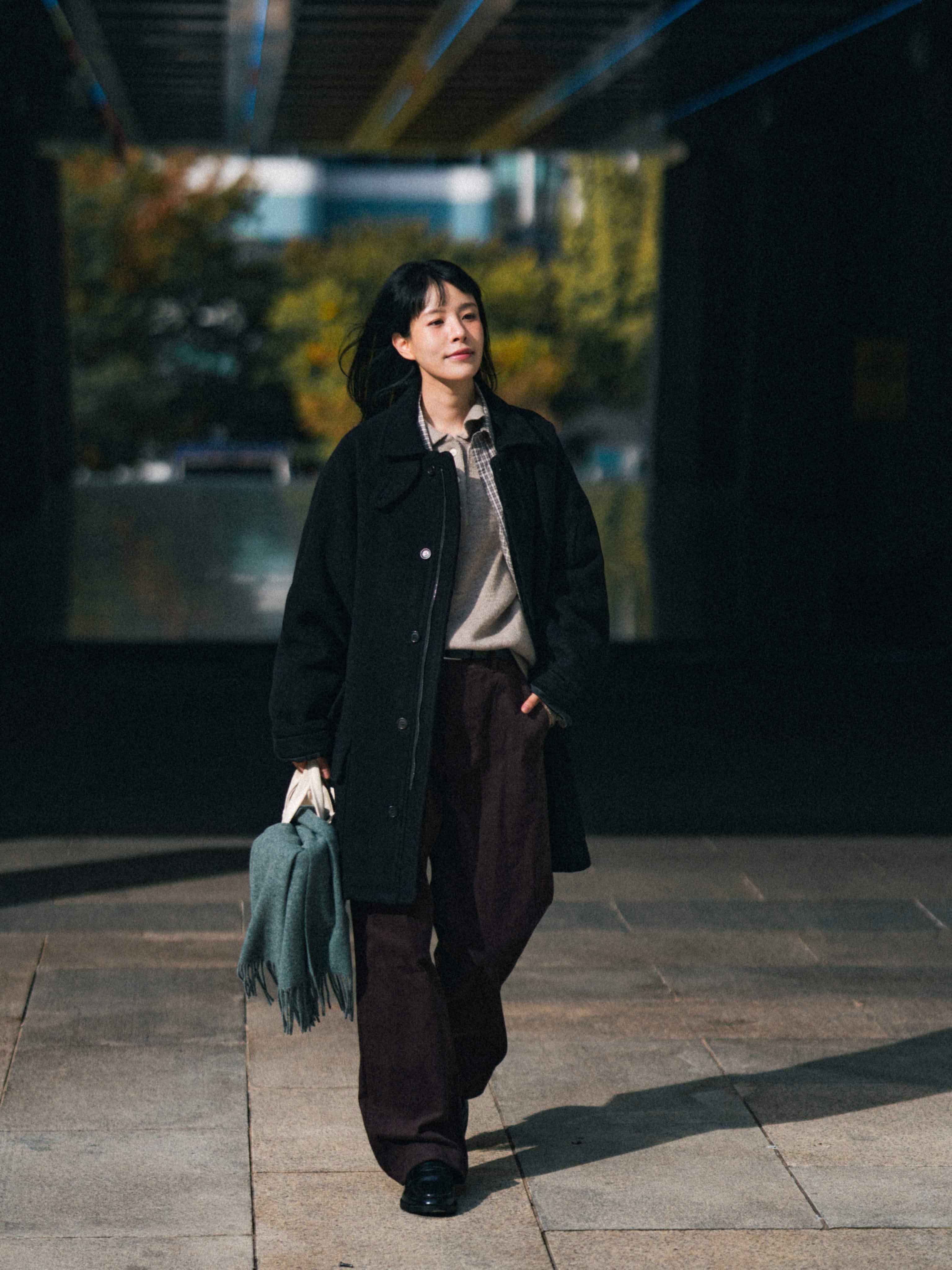 City Wool Half Coat (Charcoal) | Havehad