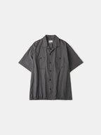 Open Collar Check Shirts (Charcoal)