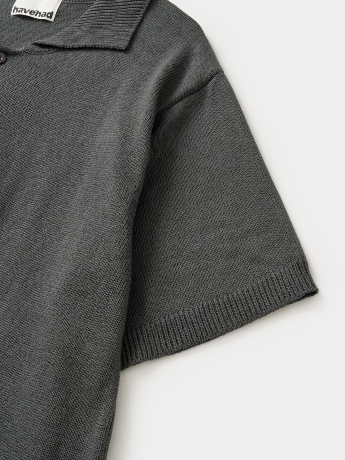 Airy Cotton Collar Knit (Charcoal)
