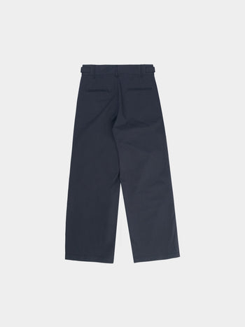 Office Belted Pin-tuck Pants (Blue Gray)