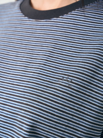 Relaxed Half Stripe String Tee (Stripe Charcoal)