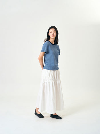 Light String Tiered Skirt (Navy)