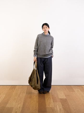 Yak Wool Crewneck Sweater (Navy)