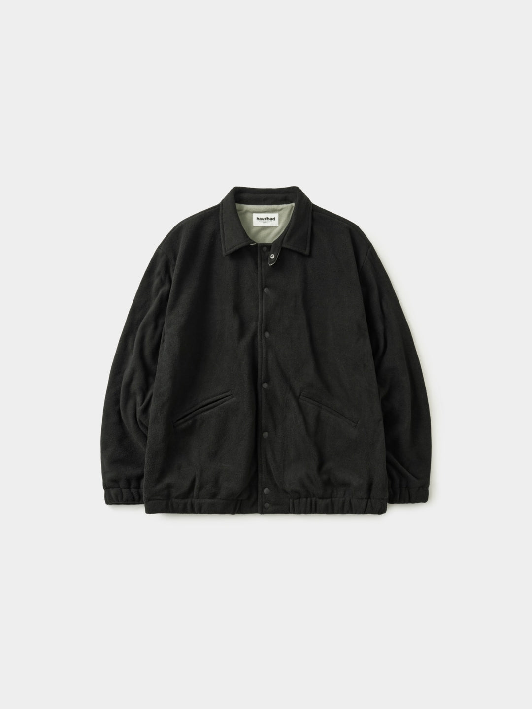 Two-tone Strap Fleece Jacket (Black)