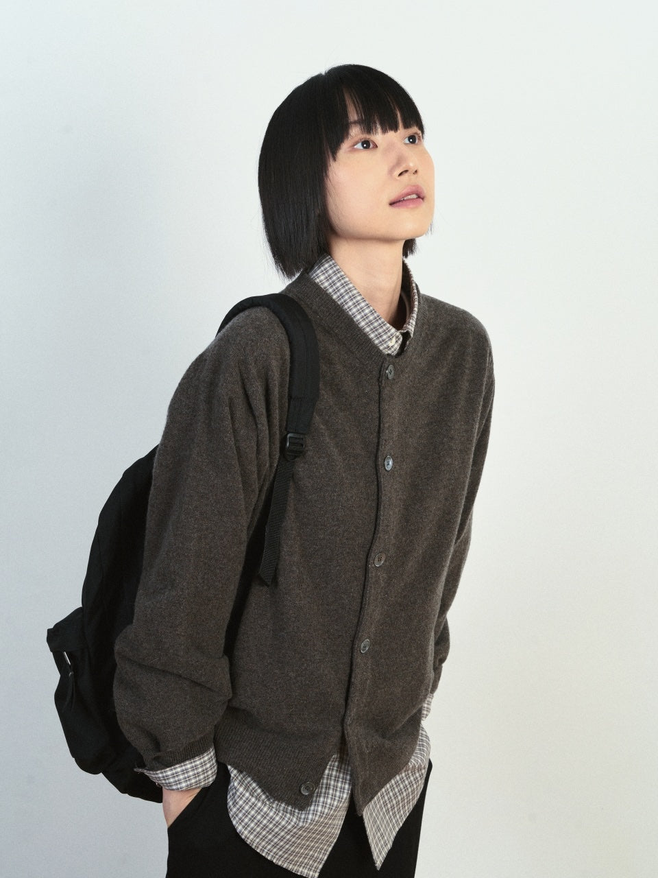 Light Wholegarments Cardigan (Charcoal)