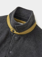 Two-tone Strap Fleece Jacket (Charcoal)