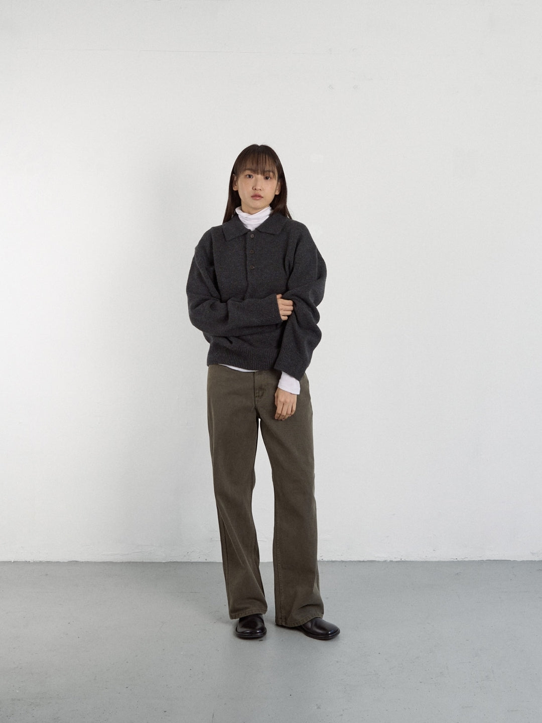 Shaggy Dog Collar Knit (Ash Brown)