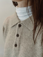 Shaggy Dog Collar Knit (Beige)