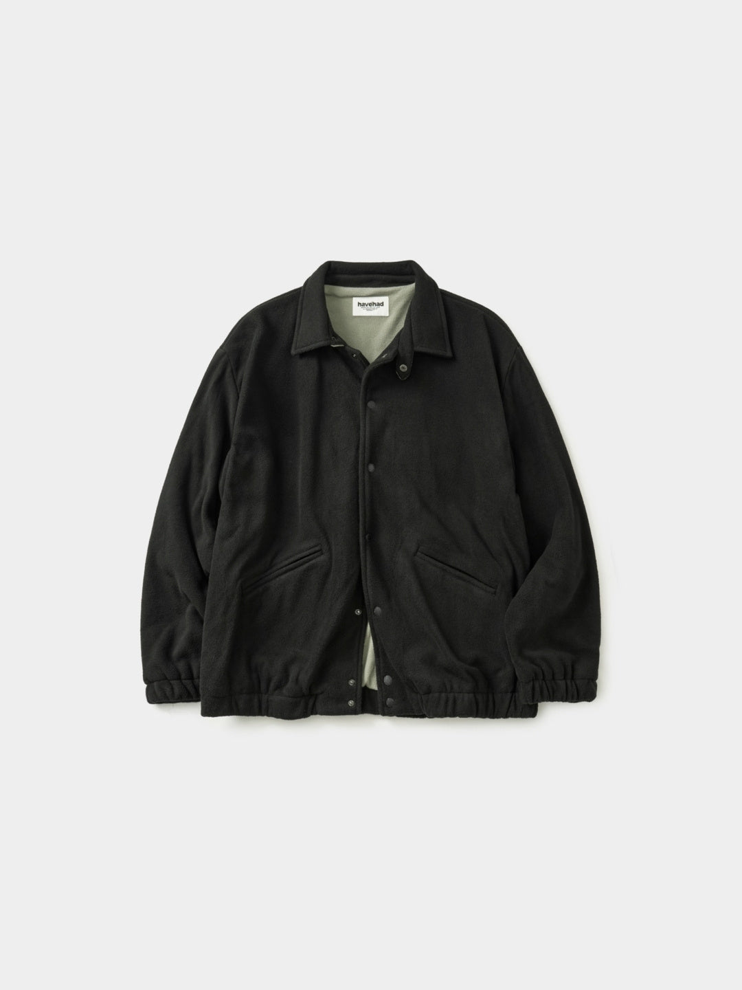 Two-tone Strap Fleece Jacket (Black)