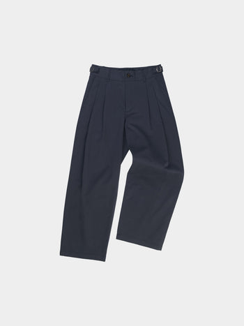 (W)Office Belted Pin-tuck Pants (Blue Gray)