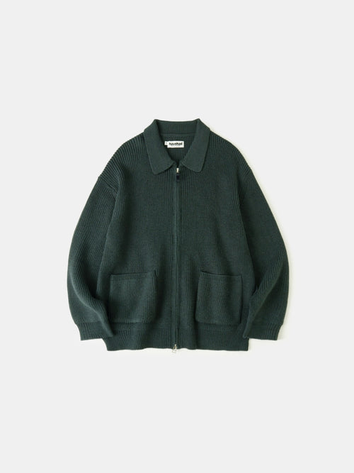 2way Zip-up Cardigan (Blue Green)