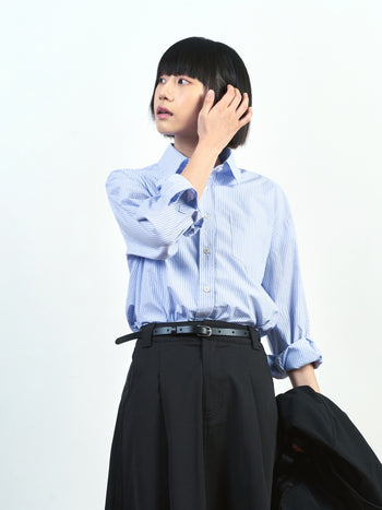 (W)Relaxed Flare Chino Skirt (Black)