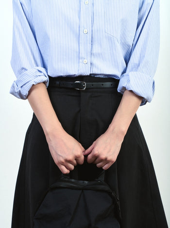 (W)Relaxed Flare Chino Skirt (Black)