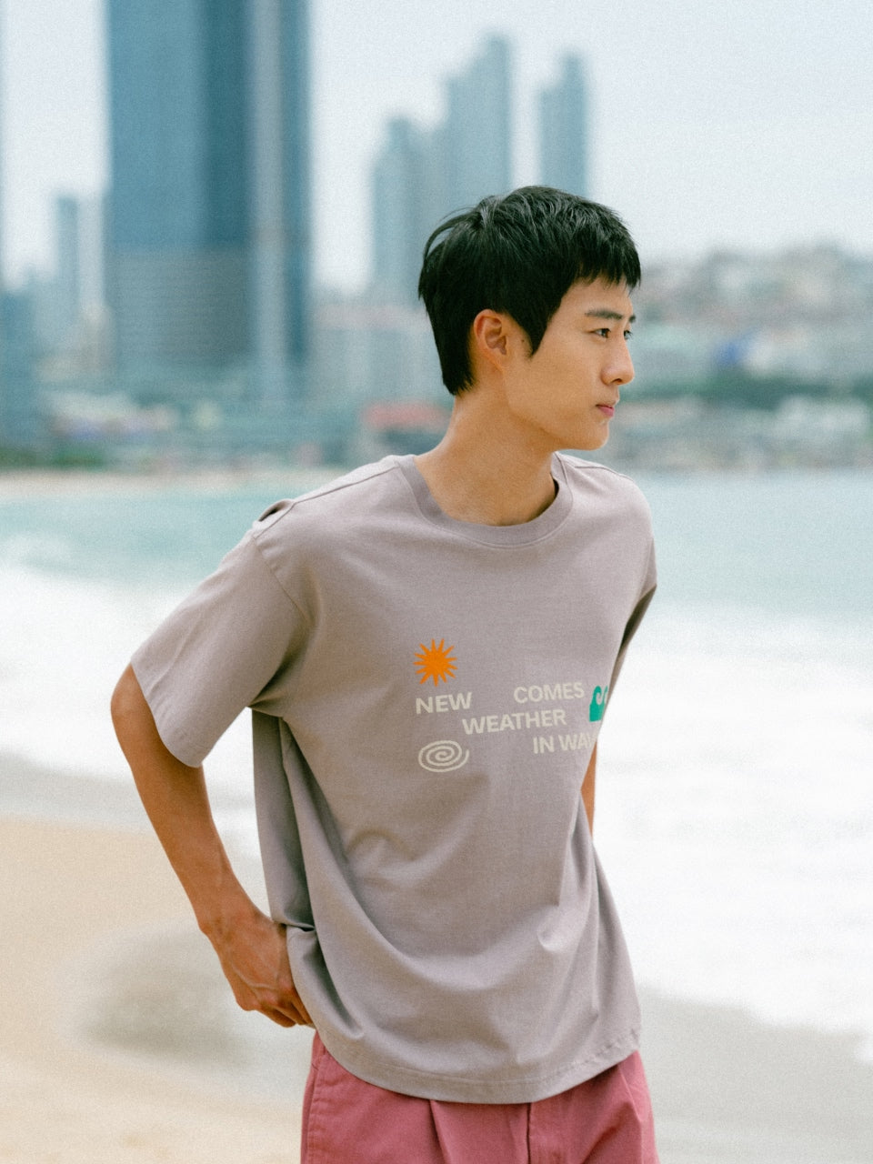 Weather in Waves Tee (Smoky Beige)