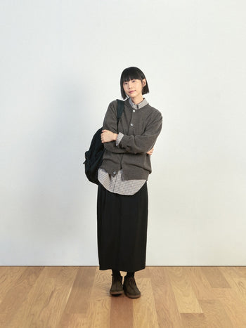 (W)Belted Flow Maxi Skirt (Charcoal)