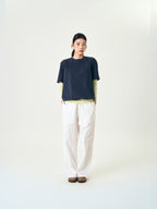Relaxed Half String Tee (Navy)