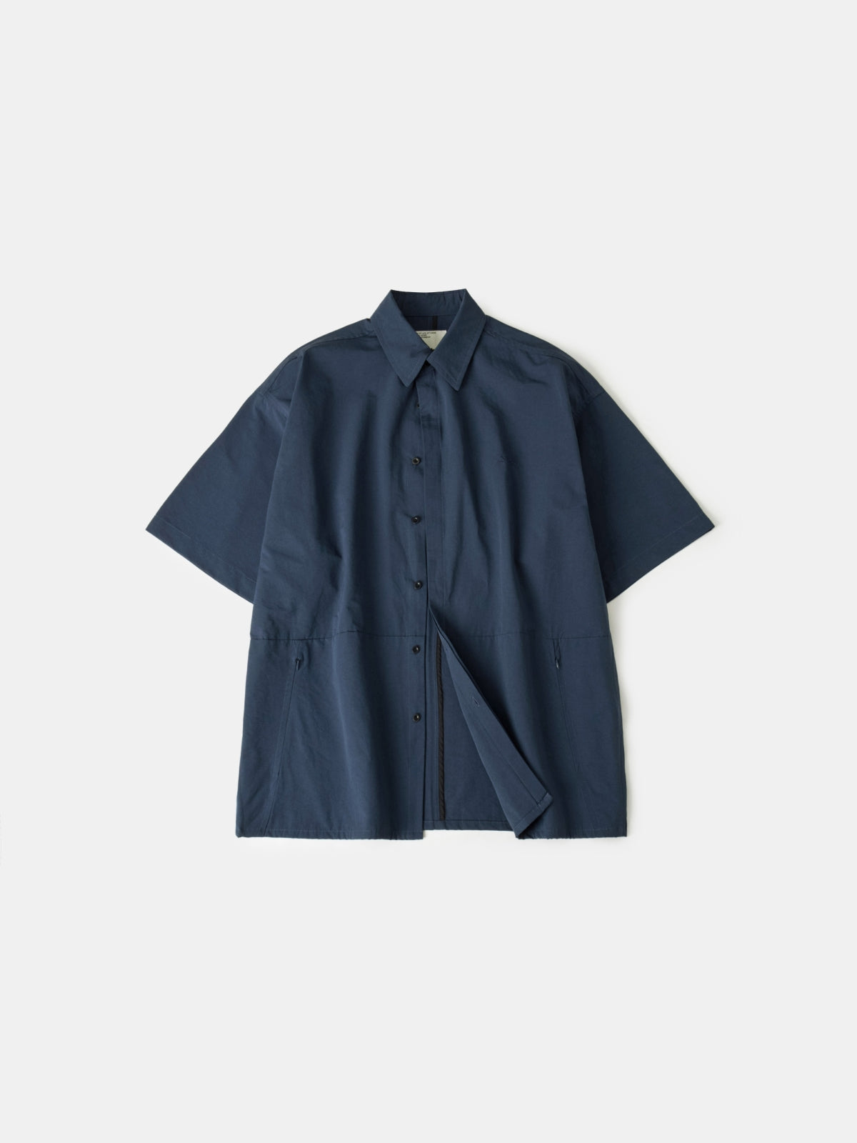 Hidden Type Half Sleeve Shirts (Navy)