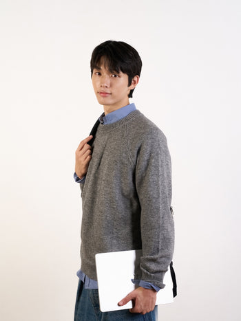 Yak Wool Crewneck Sweater (Navy)