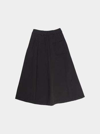 (W)Relaxed Flare Chino Skirt (Black)