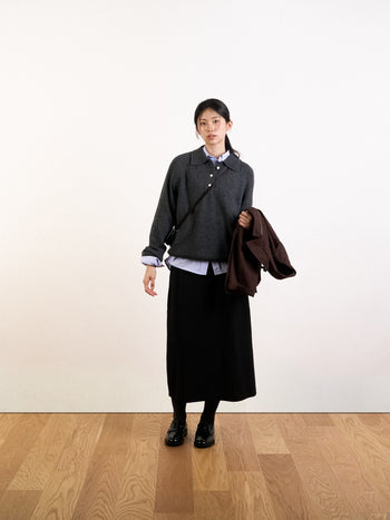 Yak Wool Collar Knit (Charcoal)