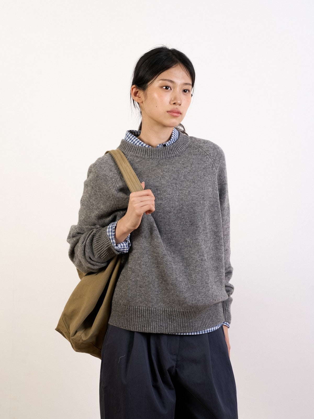 Yak Wool Crewneck Sweater (Gray)
