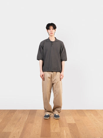 Airy Cotton Collar Knit (Charcoal)