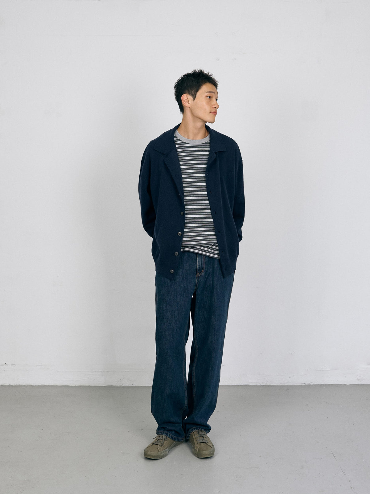 Stripe Long Sleeve Tee (Stripe Charcoal)