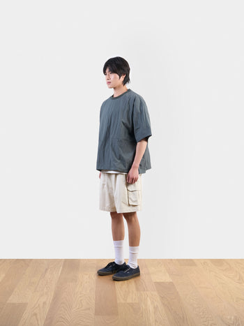 Pocket Volume String Half Tee (Charcoal)